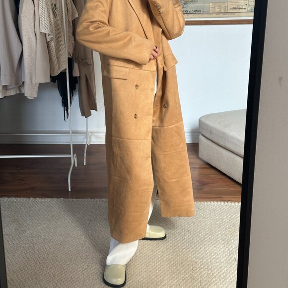 Faux Suede Trench Coat - Picture 2 of 5